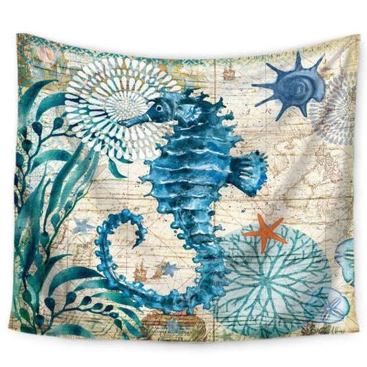 Decorative printed tapestry - Seahorse